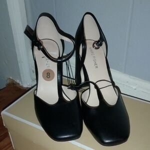 Marc Fisher Black T-Strap Heels